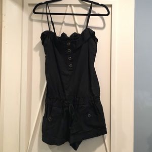 Black Linen Romper