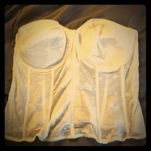 Strapless bra/bustier with boning.