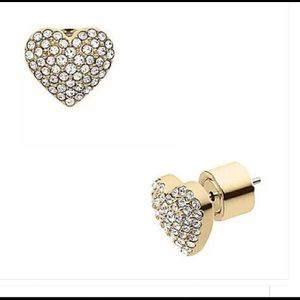 SALE-Gold Plated MK Inspired heart Earrings