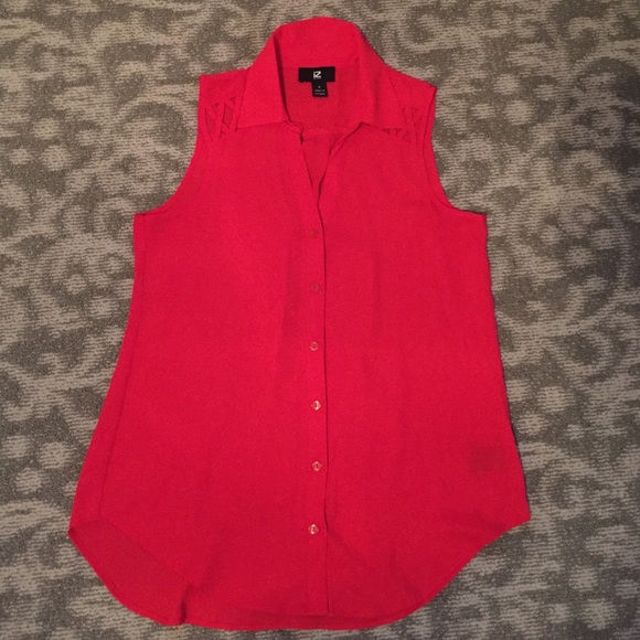Red flowy top