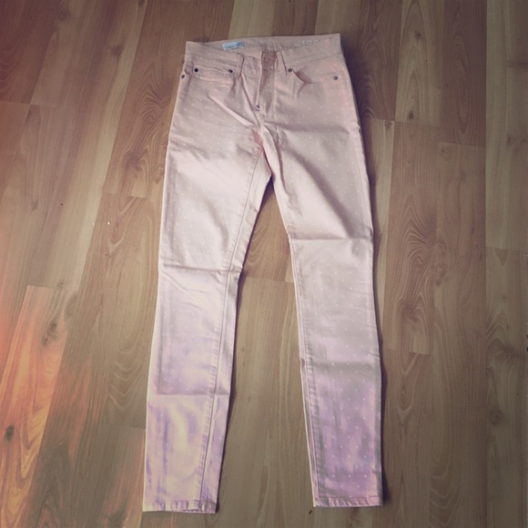 Pink jeans.