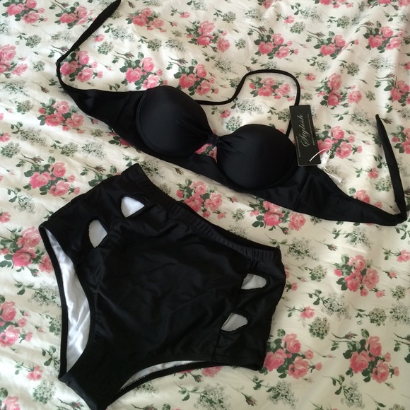 Stylish Other - black high waist bikini