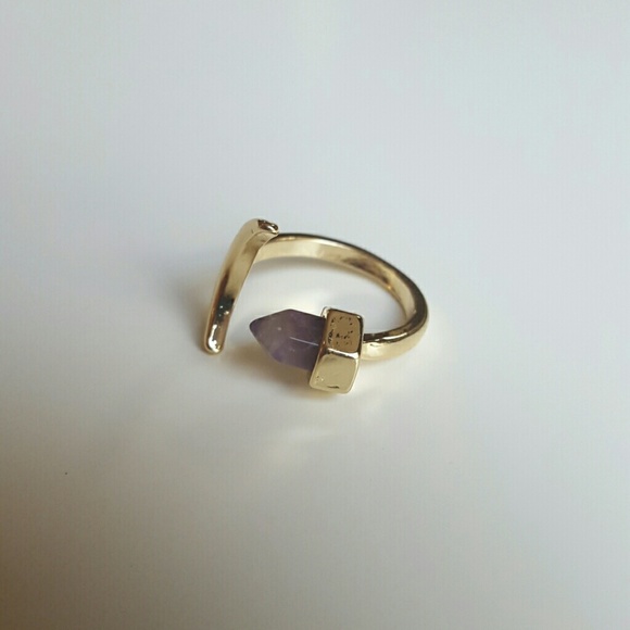 Adjustable Amethyst Moon ring - Picture 2 of 4