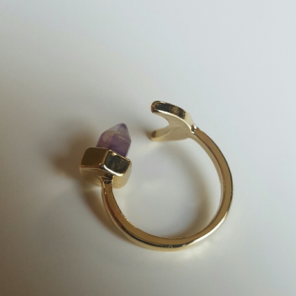 Adjustable Amethyst Moon ring - Picture 3 of 4