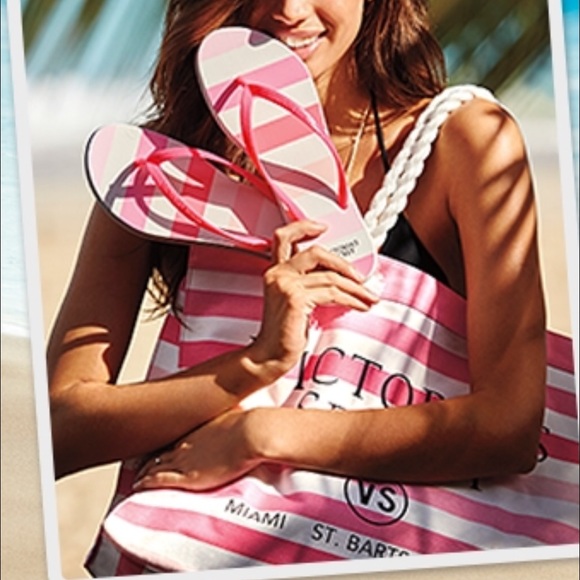 Victoria's Secret Accessories - Victoria's Secret Tote Bag & Flip Flops💕