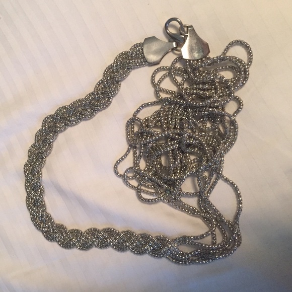 Silver necklace with braid