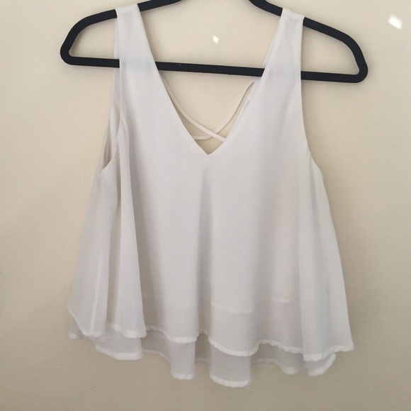 White chiffon tank