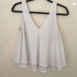 White chiffon tank