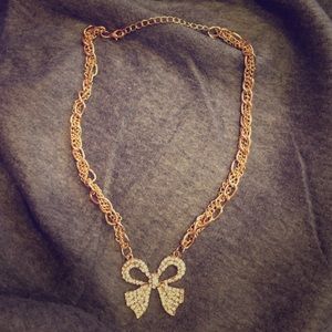 Gold Bow Necklace