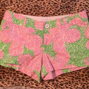 Pink and white Lilly Pulitzer 3 in shorts
