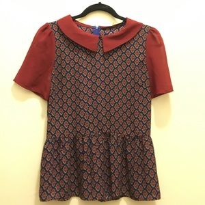 Printed peplum blouse