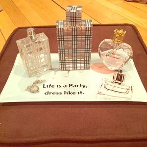 Glass trinket tray perfume & jewelry holder