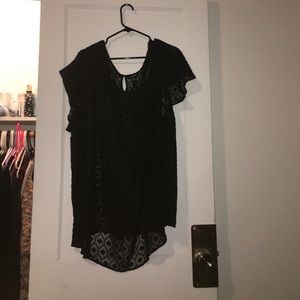 See through patterned blouse
