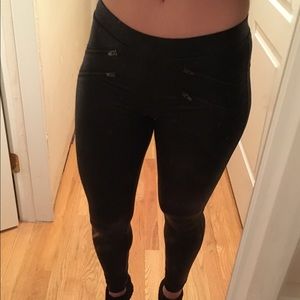 BeBe black snake skin leggings .