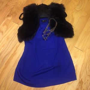 Black faux fur bolero