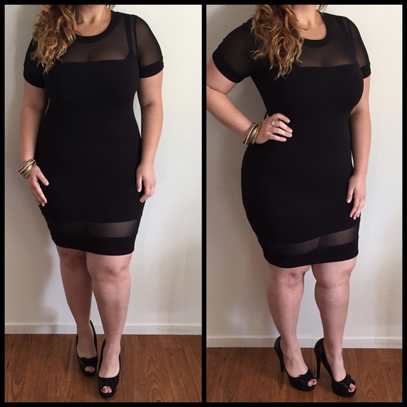 Dresses & Skirts - Hot Black & Mesh Dress