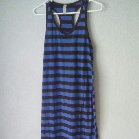 Striped, racerback maxi dress