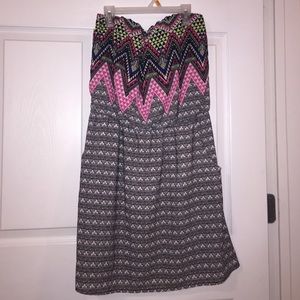 Aztec print halter dress