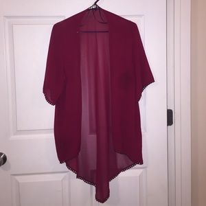 Red sheer kimono