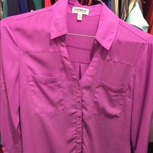 Purple express button up