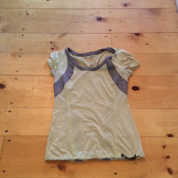 Lululemon yellow and gray puff sleeve, drawstring - Picture 1 of 4