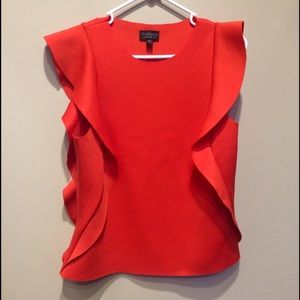 Topshop Scuba Ruffle Top