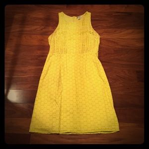 Bright yellow eyelet dress