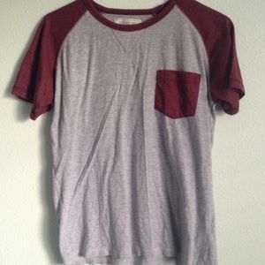 Grey and maroon tee