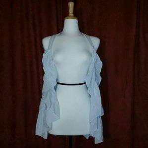 Sleeveless Ruffled Cardigan