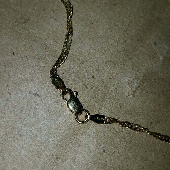 Gifted!! 14k Necklace and Cross with 2 Hearts - Picture 3 of 3