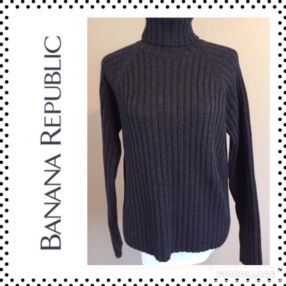 Banana Republic Sweaters - Banana Republic Gray Wool Cable Knit Sweater EUC L