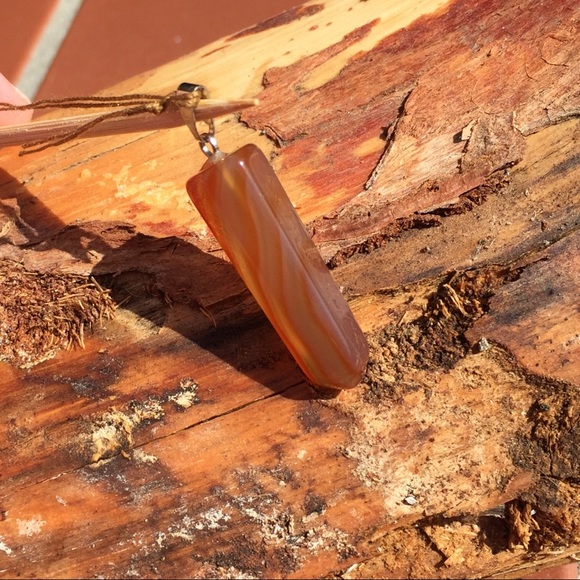 Orange Carnelian Natural Stone Pendant