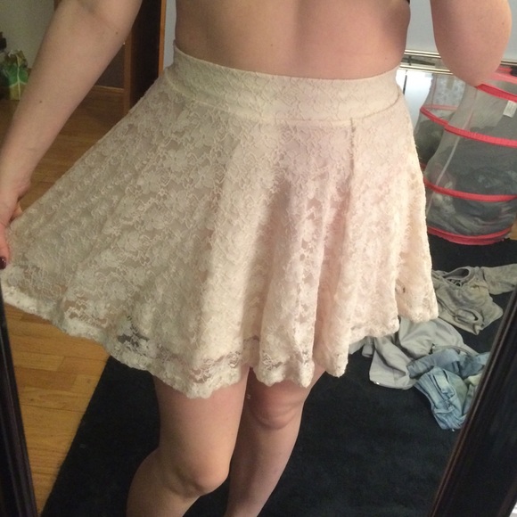 Cream lace skirt