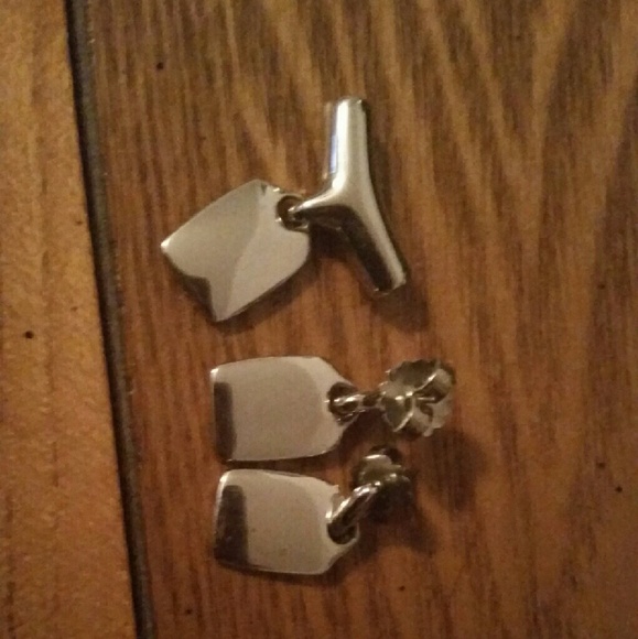 necklace charm and earrings