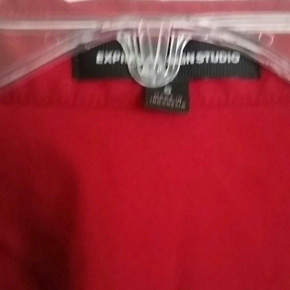 SOLD Red burgundy wrap button-up sz S Express - Picture 2 of 4