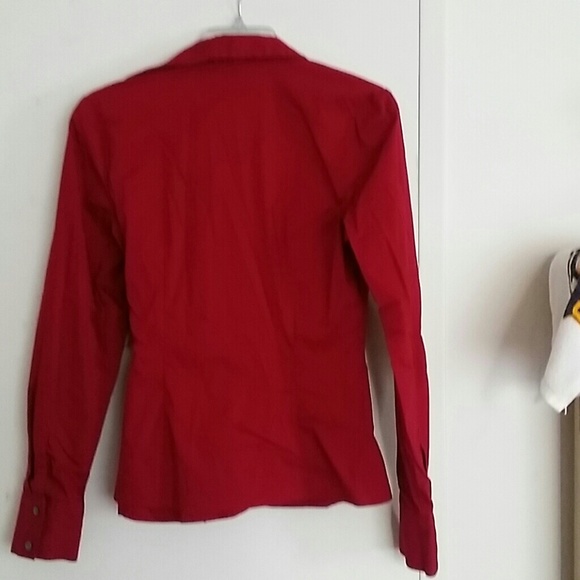 SOLD Red burgundy wrap button-up sz S Express - Picture 4 of 4