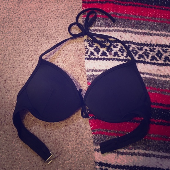 Black push up halter bikini top