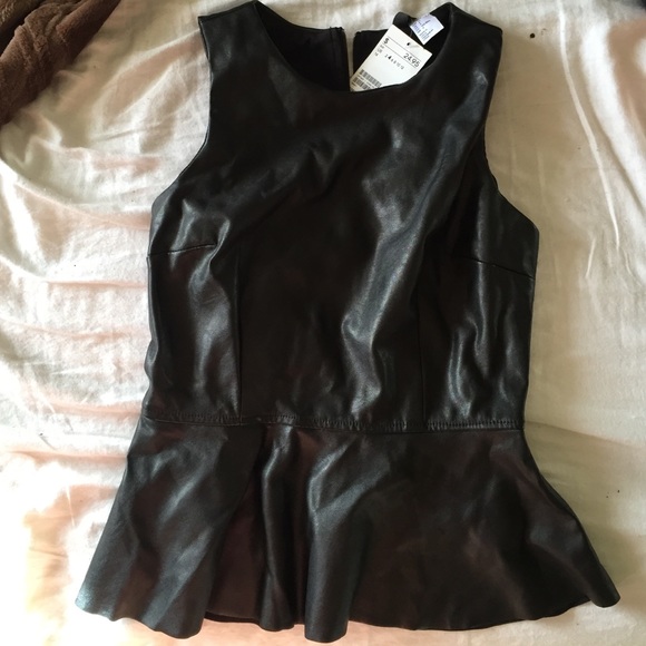 H&m peplum leather top