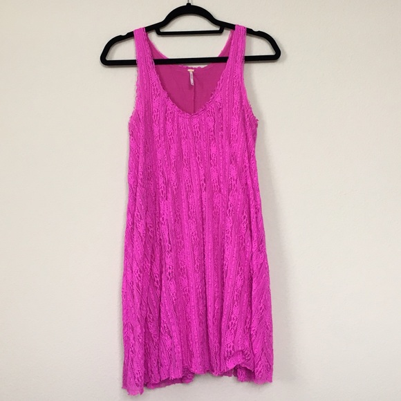 Free People Wild Pink Lace Swing Dress - Picture 4 of 4