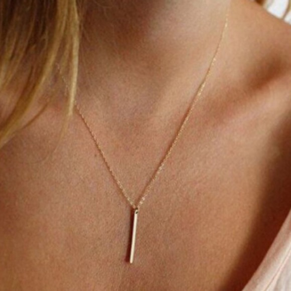 NWT Delicate Vertical Bar Necklace - Picture 2 of 2