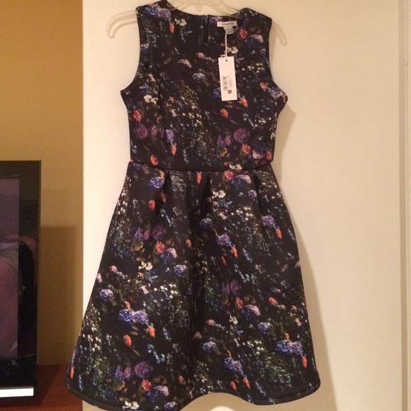 Floral printed scuba dress