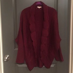 Crimson oversized cardigan