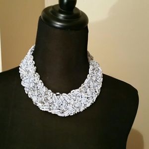 Blue and silver necklace.