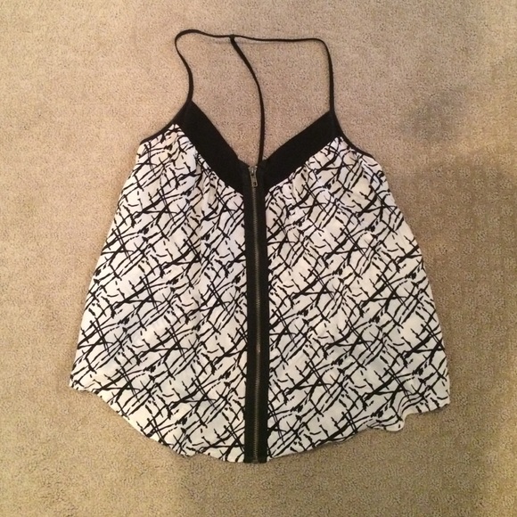Urban outfitters zip-front T-strap tank, small