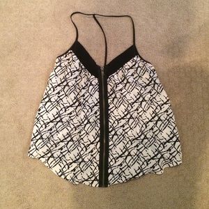 Urban outfitters zip-front T-strap tank, small