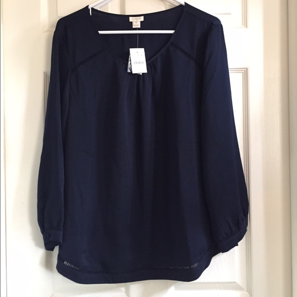 ❌ SOLD NWT J Crew Blouse Navy Cut Out size XL