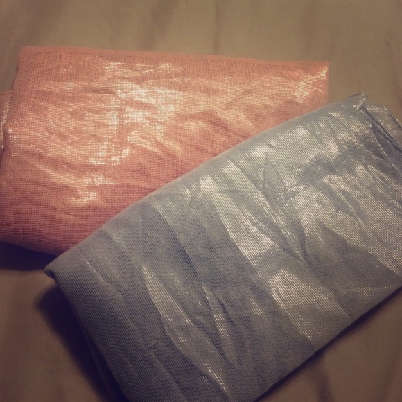 2 Metallic infinity scarves