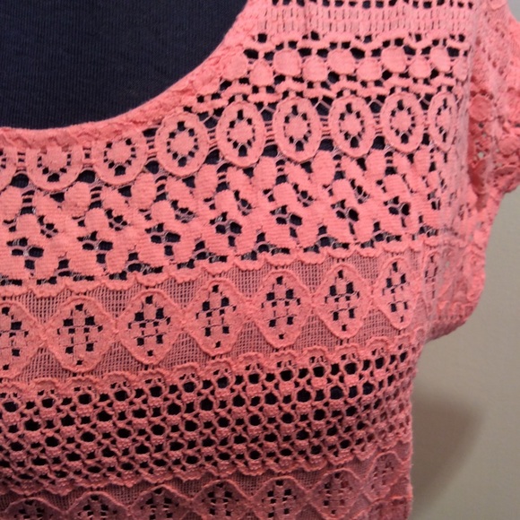 Zara | Neon Pink Lace Top - Picture 2 of 4