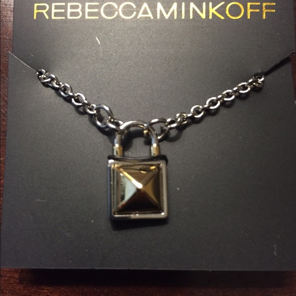 Rebecca Minkoff stud lock pendent necklace