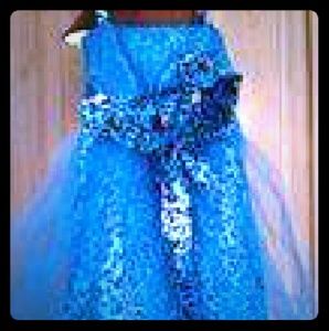 Kids Blue and Black Zebra Dress